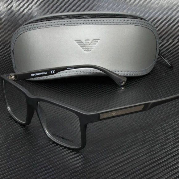 Emporio Armani Men's Black Rubber Eyeglasses